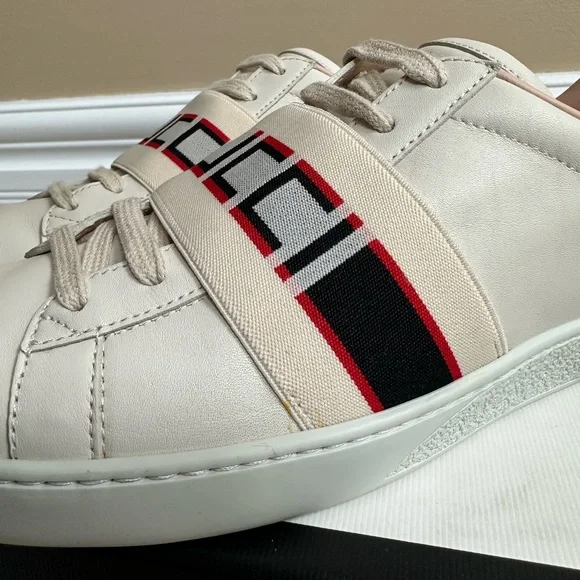 AUTHENTIC Gucci Ace Sneaker with Gucci Stripe - Picture 11 of 14